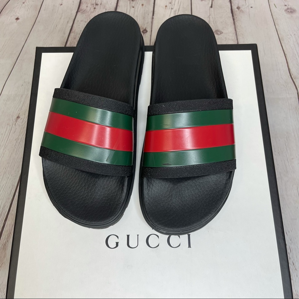 Gucci Men’s web slide sandals